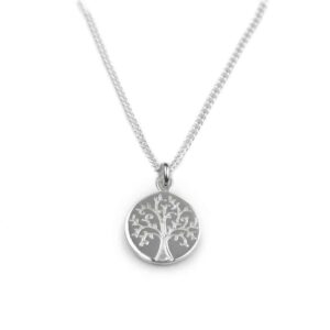 Silver Tree Of Life Disk Necklace by Tales From The Earth